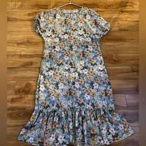 - SHEIN light blue flower pattern maxi dress
